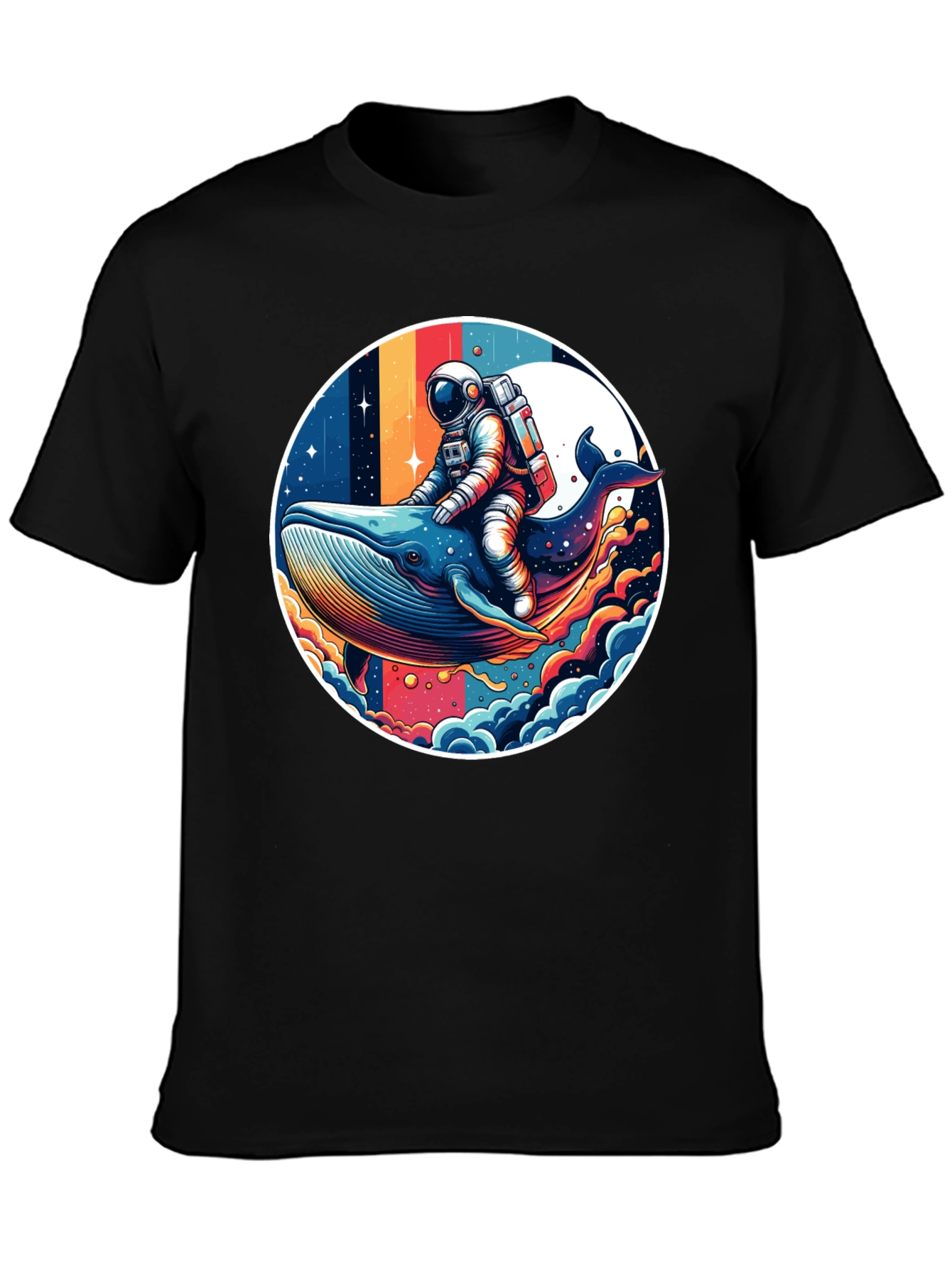 Astronaut Whale Ride Graphic Tee - Unique Design