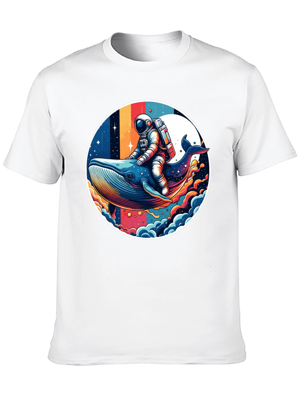 Astronaut Whale Ride Graphic Tee - Unique Design