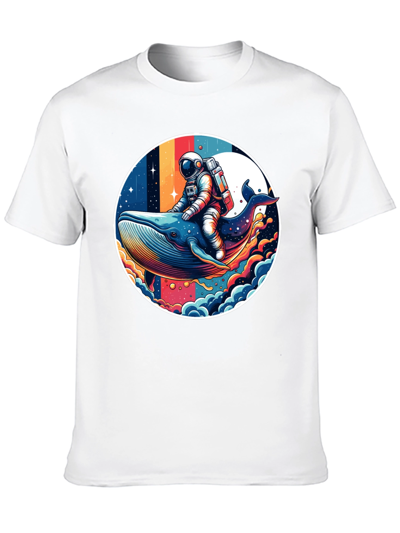 Astronaut Whale Ride Graphic Tee - Unique Design