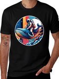 Astronaut Whale Ride Graphic Tee - Unique Design