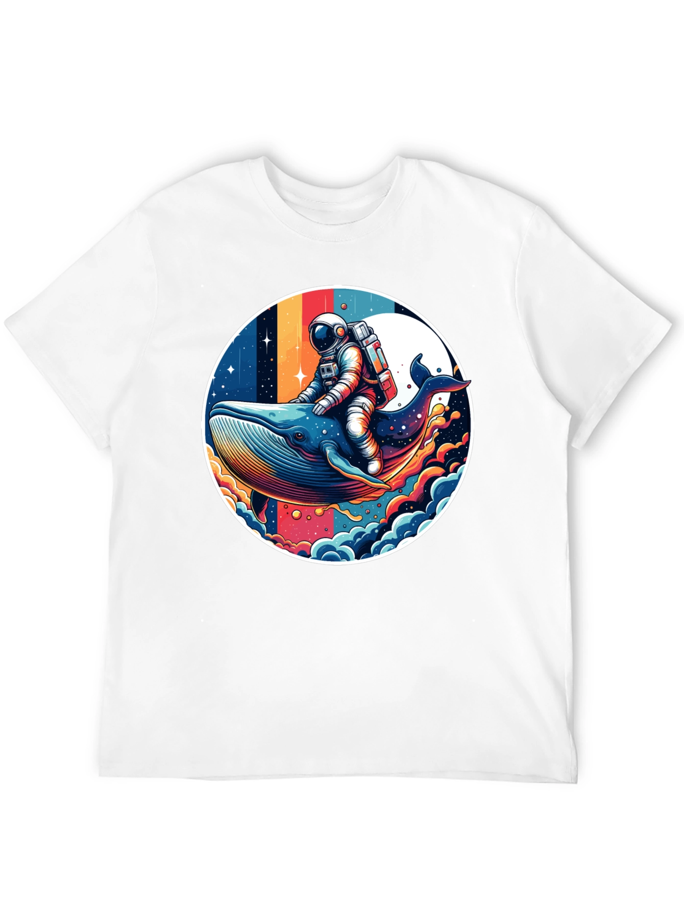 Astronaut Whale Ride Graphic Tee - Unique Design