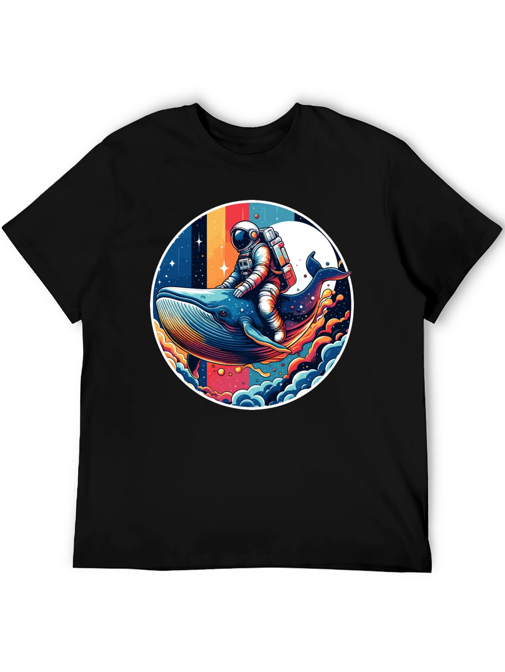Astronaut Whale Ride Graphic Tee - Unique Design