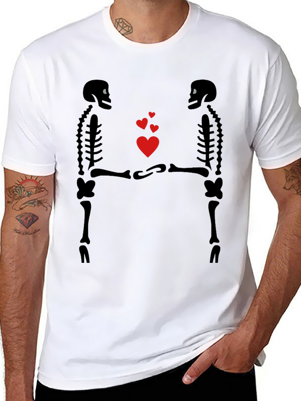 Skeleton Love Graphic T-Shirt - Gothic Valentines