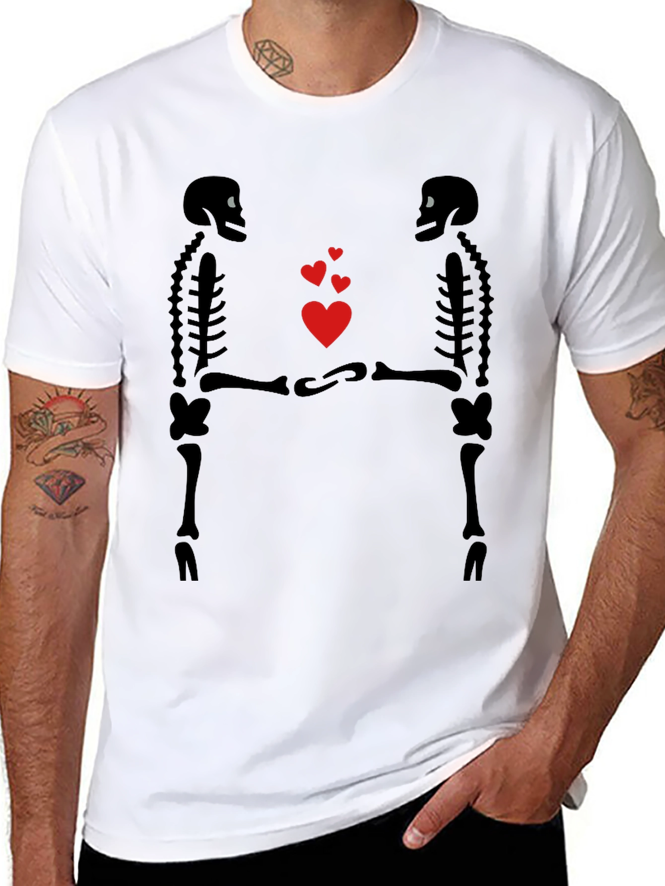 Skeleton Love Graphic T-Shirt - Gothic Valentines