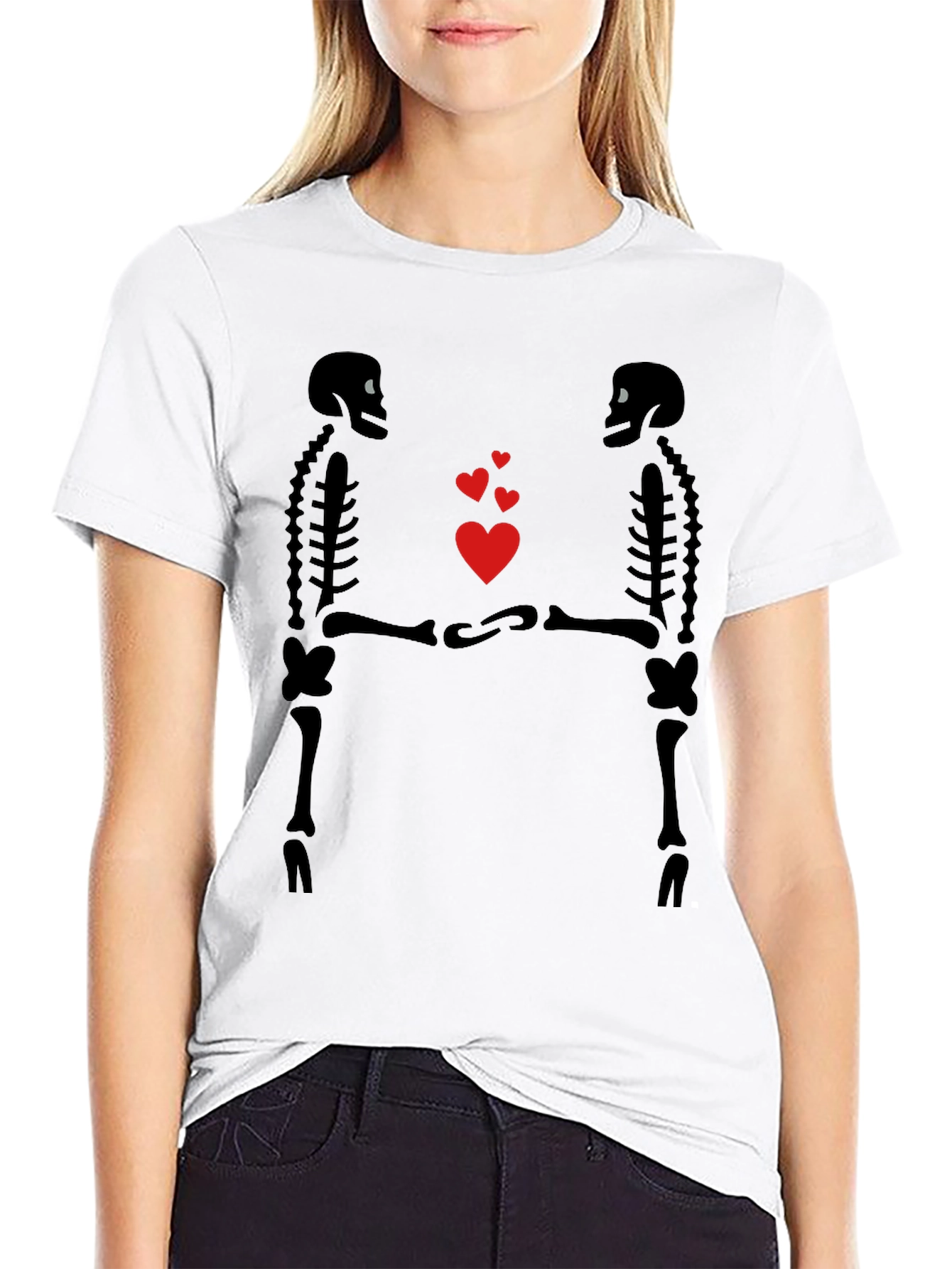 Skeleton Love Graphic T-Shirt - Gothic Valentines