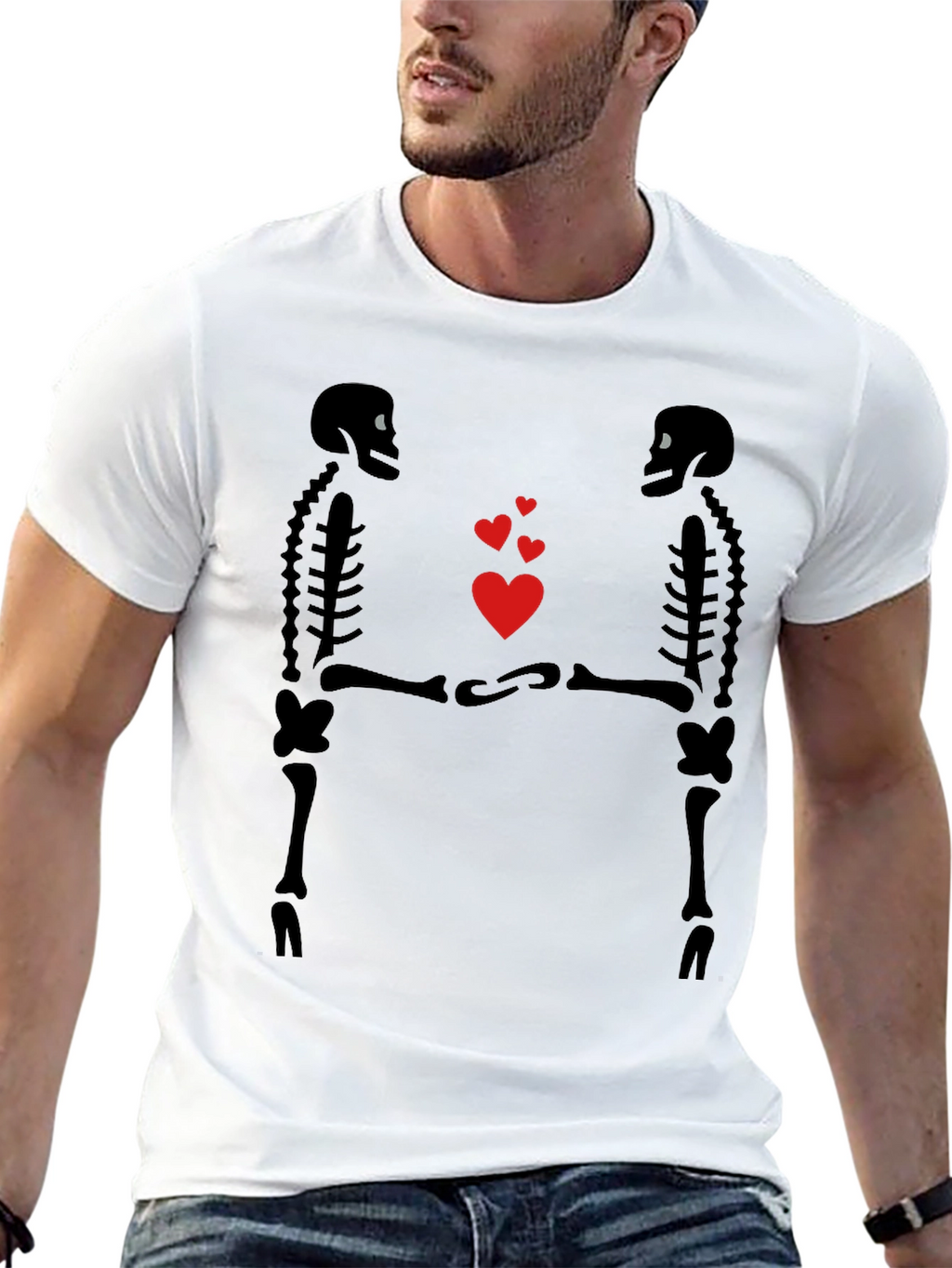 Skeleton Love Graphic T-Shirt - Gothic Valentines