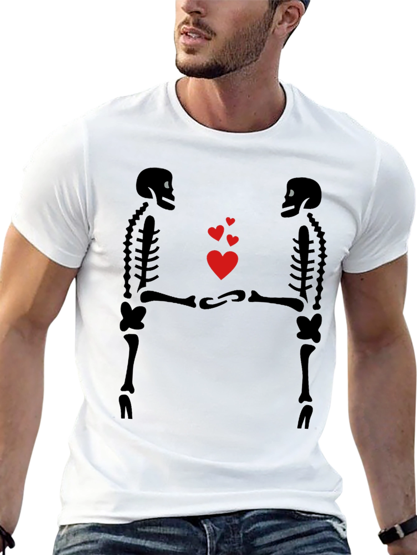 Skeleton Love Graphic T-Shirt - Gothic Valentines