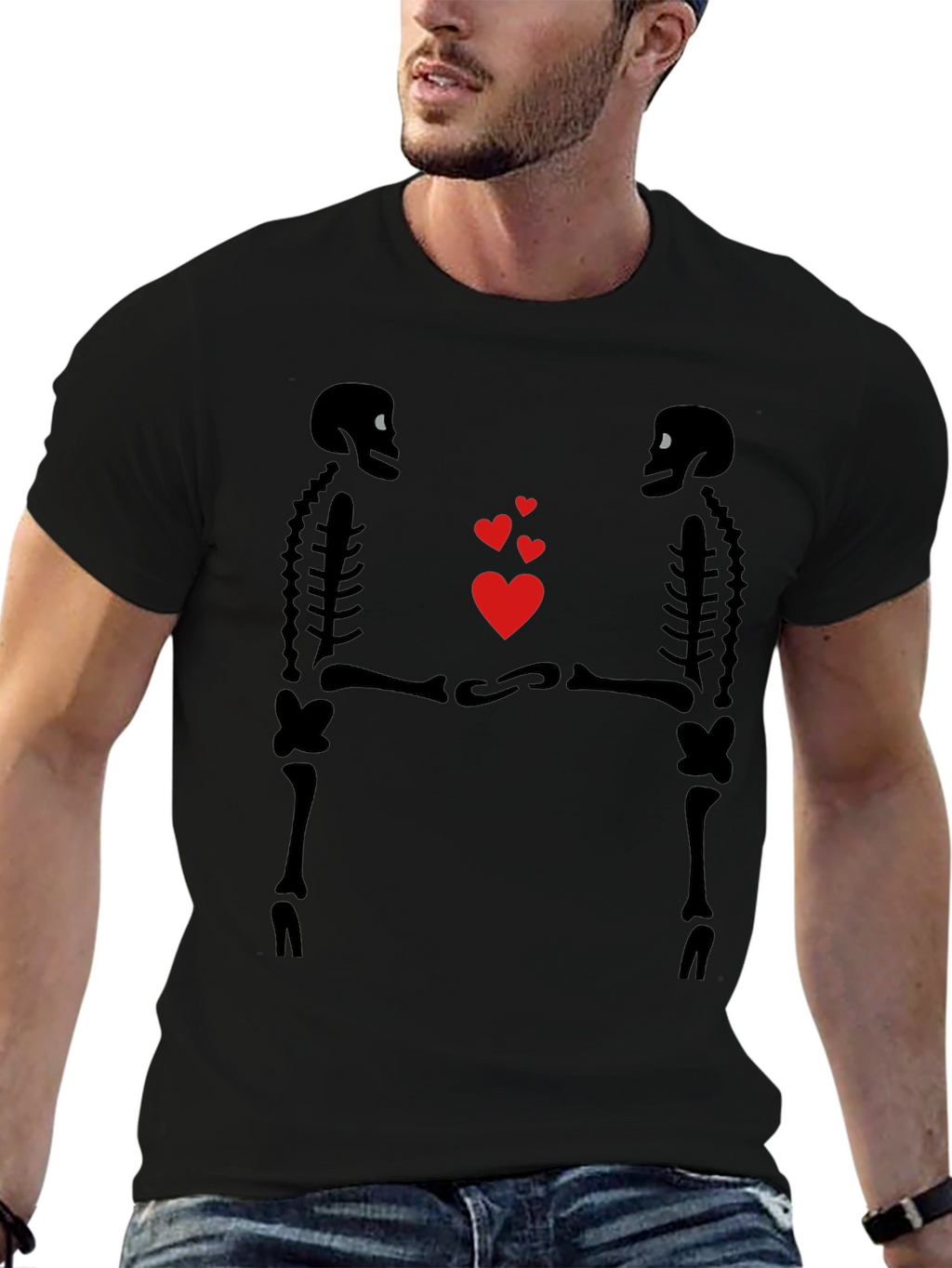 Skeleton Love Graphic T-Shirt - Gothic Valentines