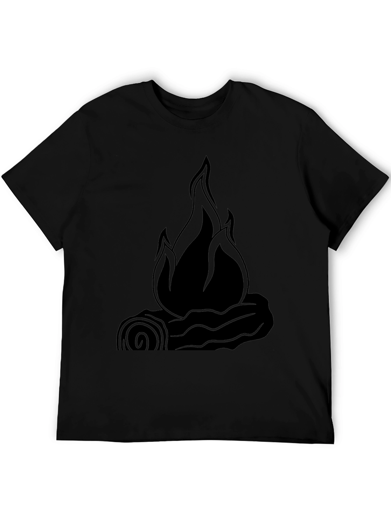 Campfire Graphic Tee - Black Cotton T-Shirt