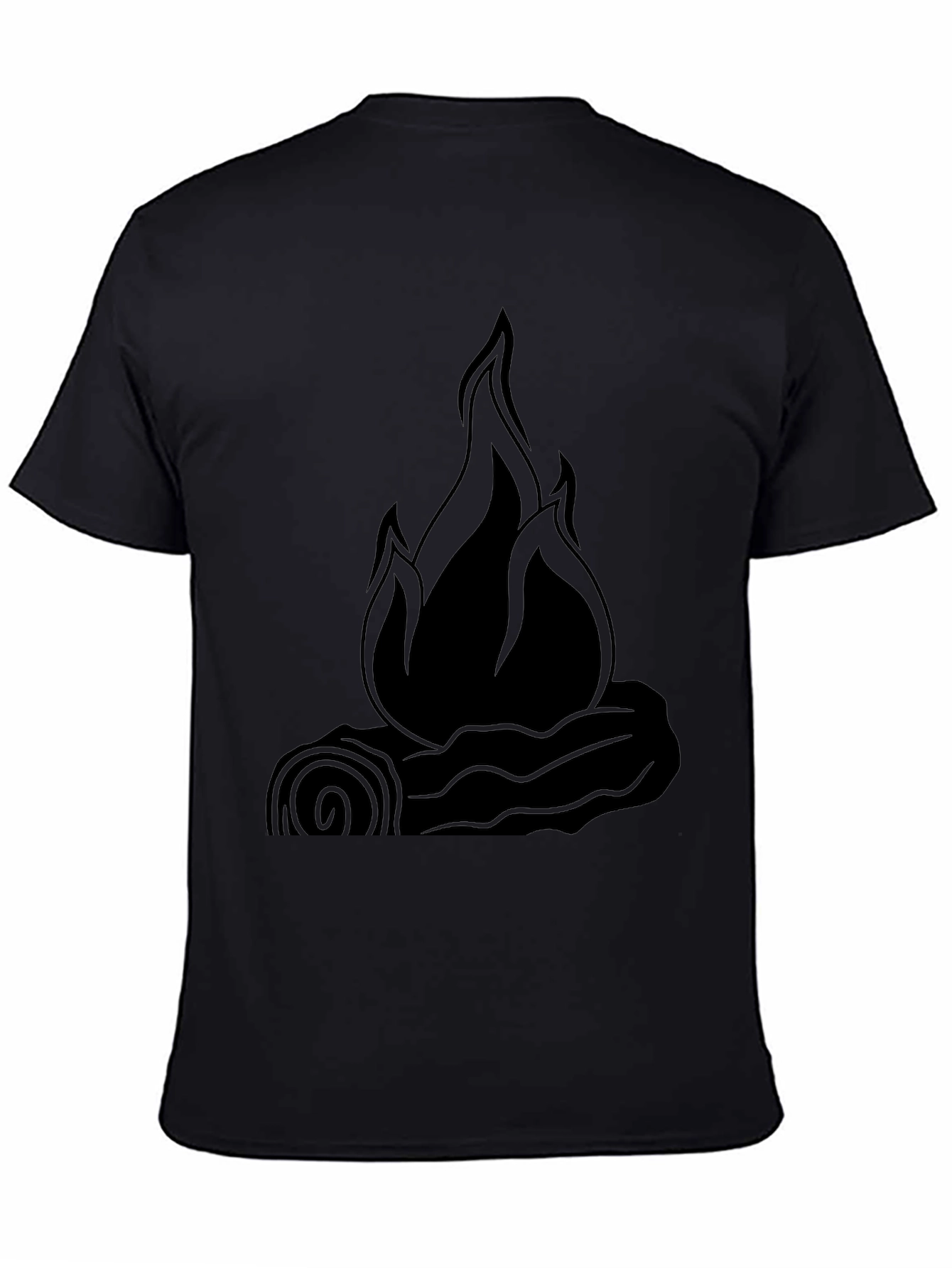 Campfire Graphic Tee - Black Cotton T-Shirt