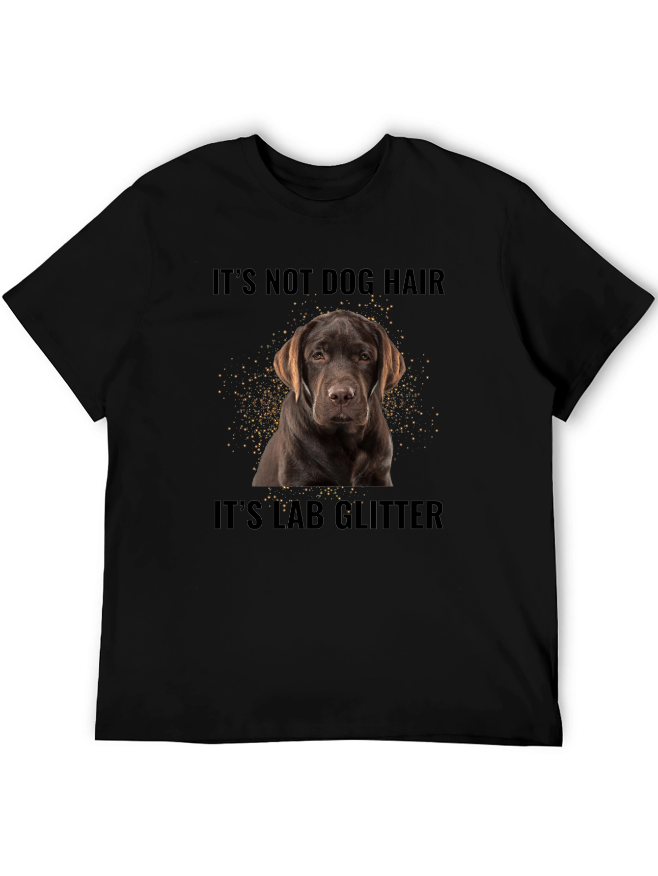 Lab Glitter Dog T-Shirt - Unisex Black Tee