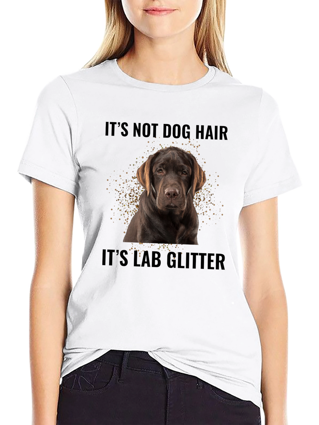 Lab Glitter Dog T-Shirt - Unisex Black Tee