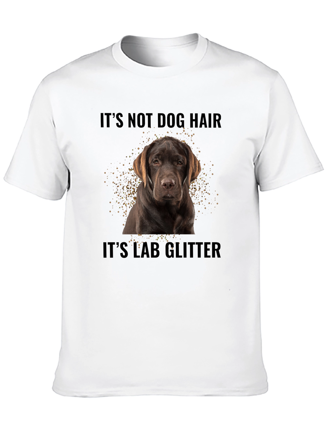 Lab Glitter Dog T-Shirt - Unisex Black Tee