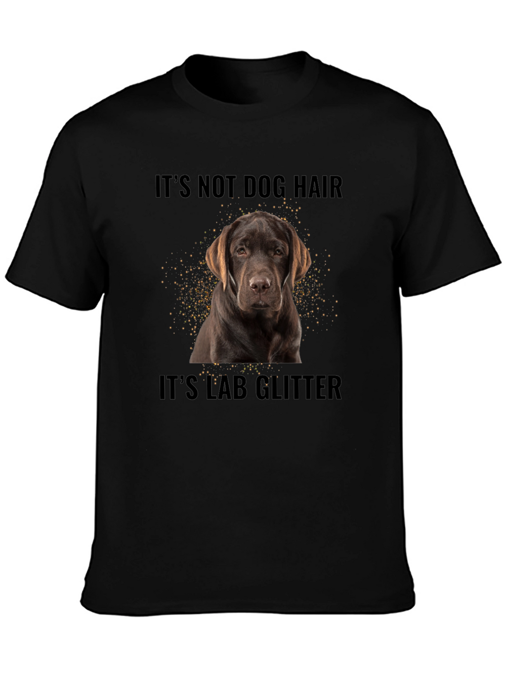 Lab Glitter Dog T-Shirt - Unisex Black Tee
