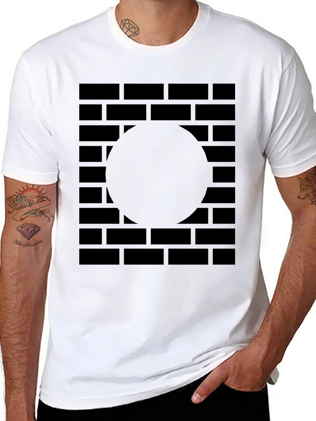 Abstract Brick Wall Graphic Tee