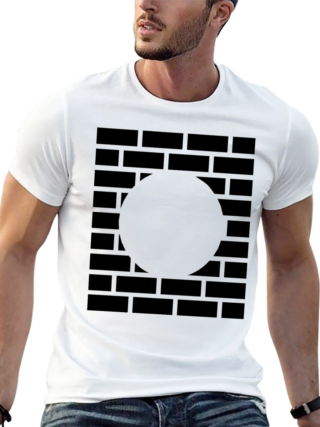Abstract Brick Wall Graphic Tee