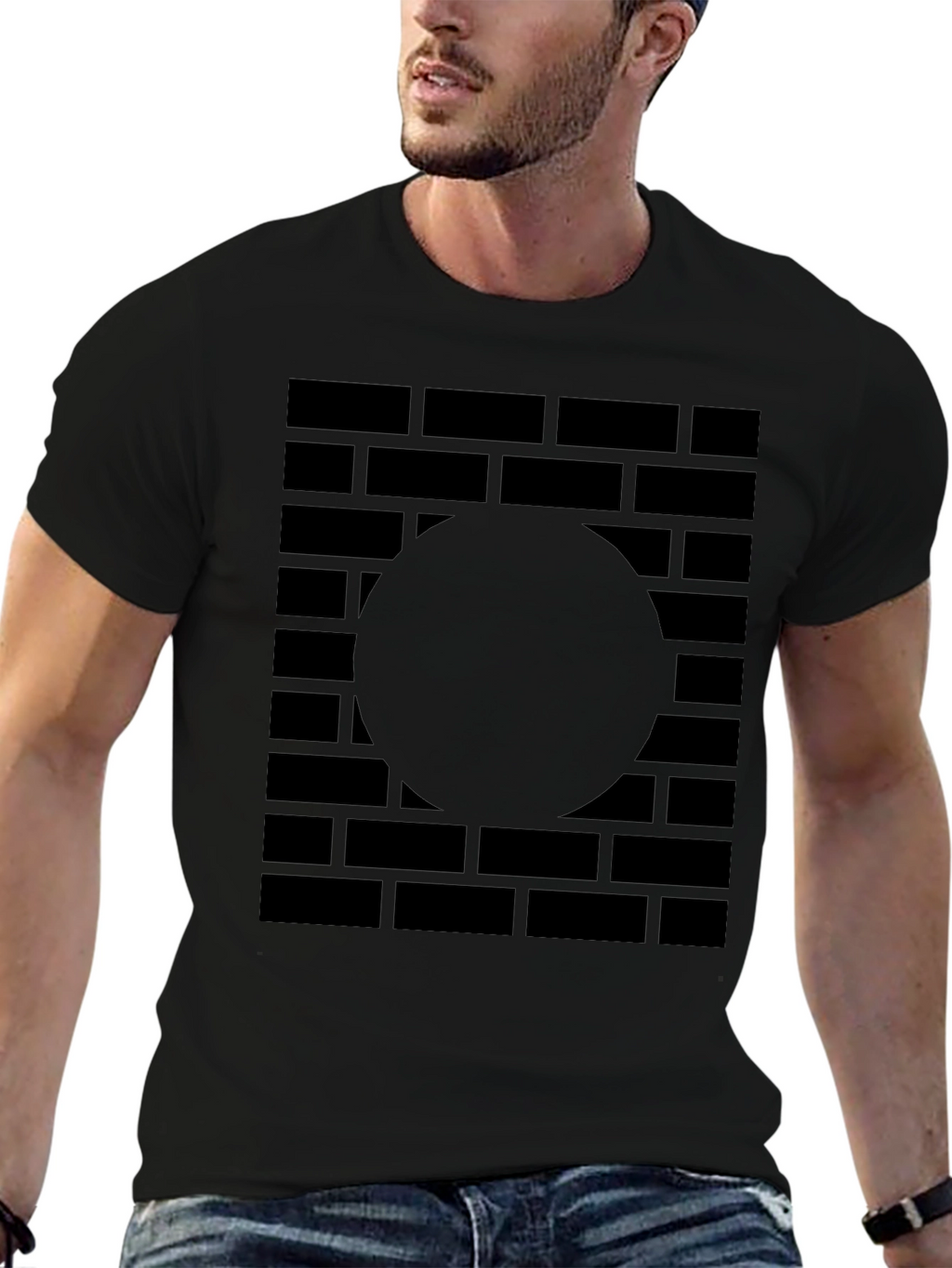 Abstract Brick Wall Graphic Tee