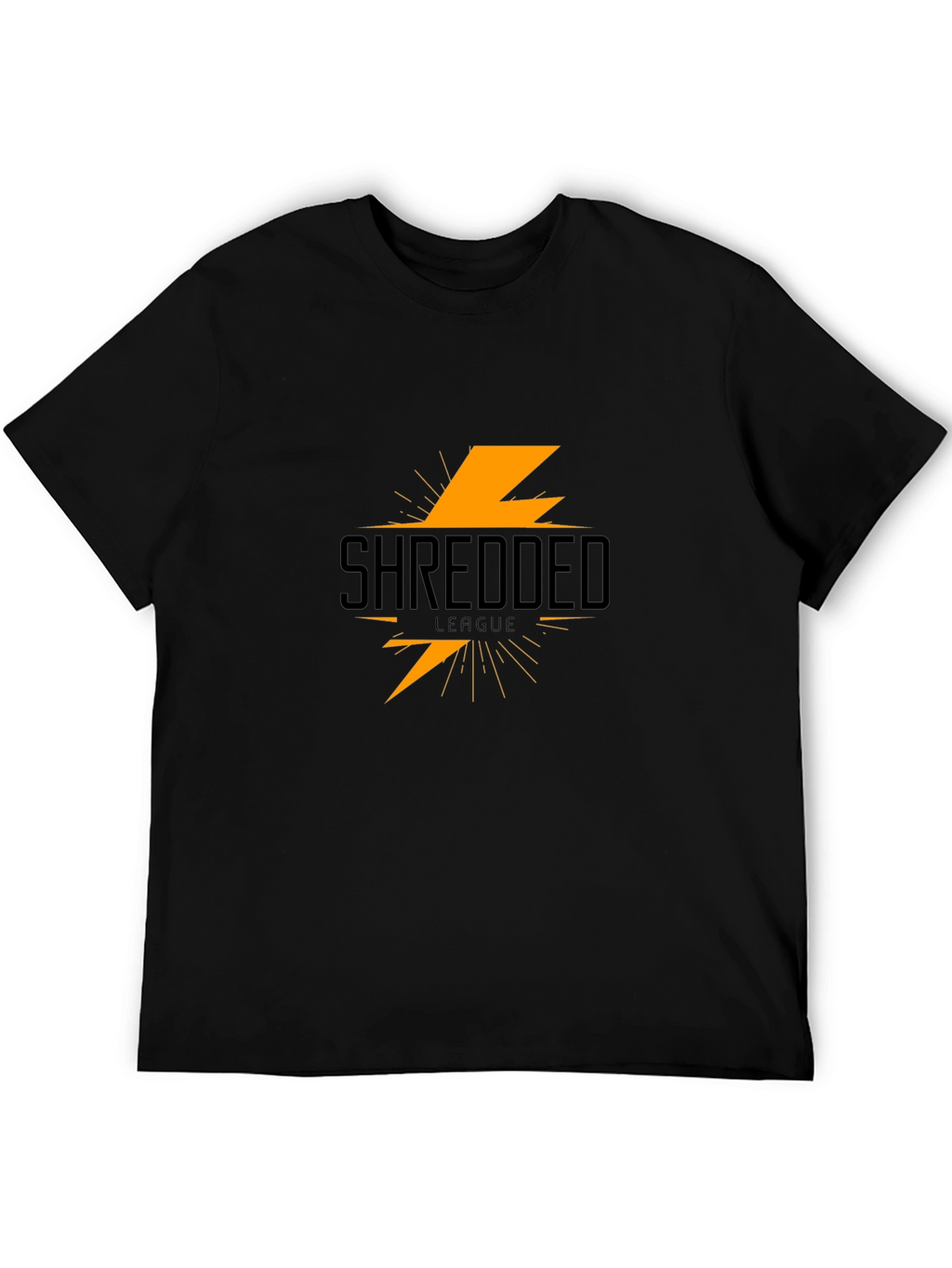 Shredded League Black T-Shirt - Lightning Bolt Graphic