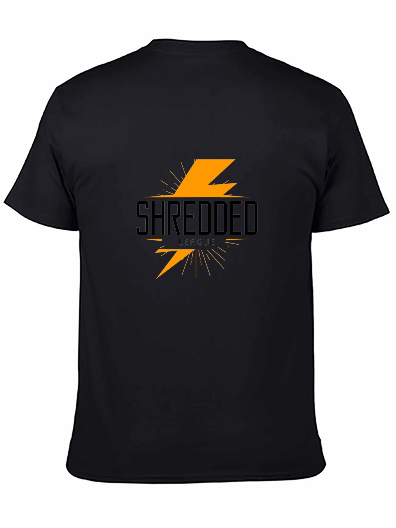 Shredded League Black T-Shirt - Lightning Bolt Graphic