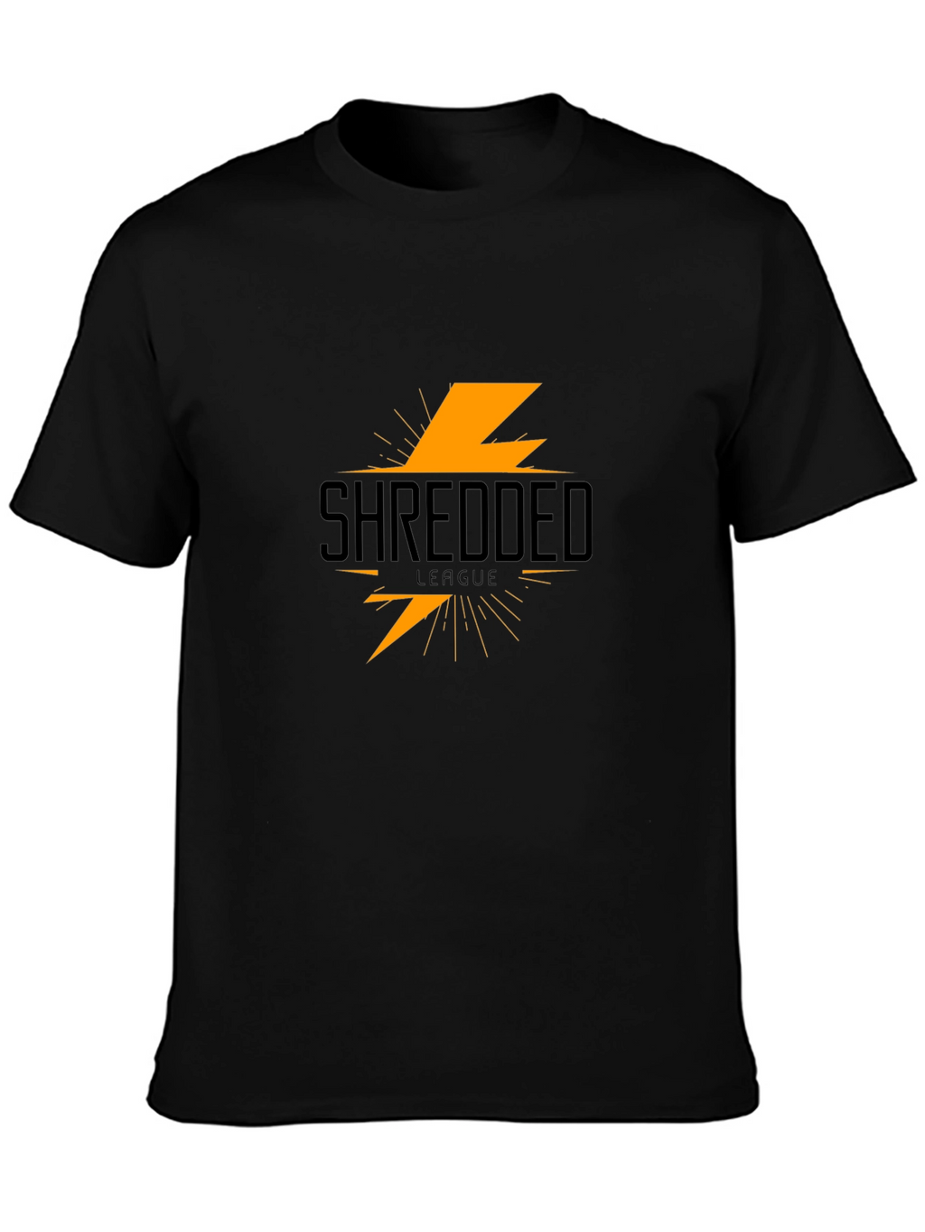 Shredded League Black T-Shirt - Lightning Bolt Graphic