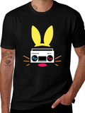 Hip Hop Bunny Black T-Shirt