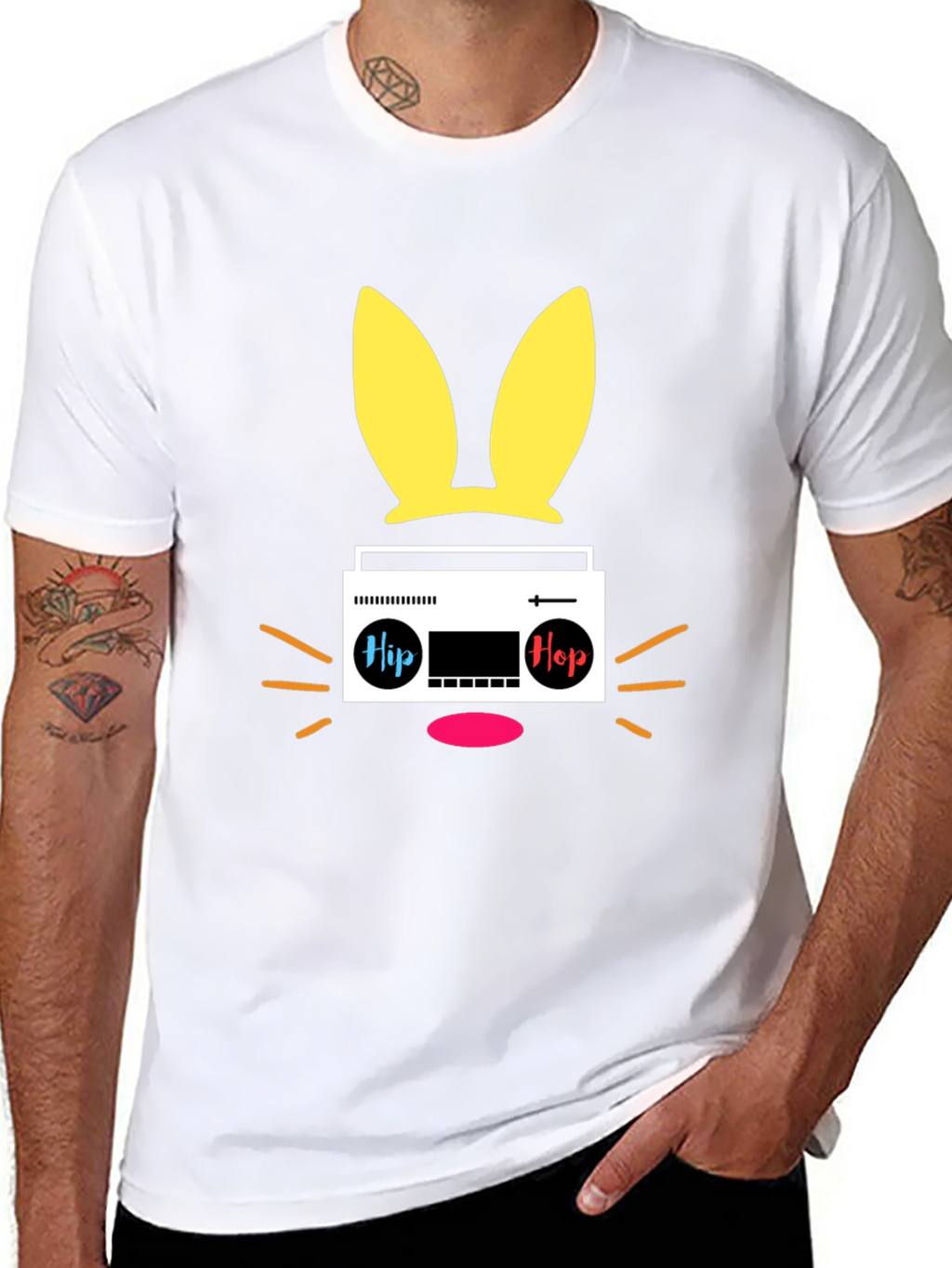 Hip Hop Bunny Black T-Shirt