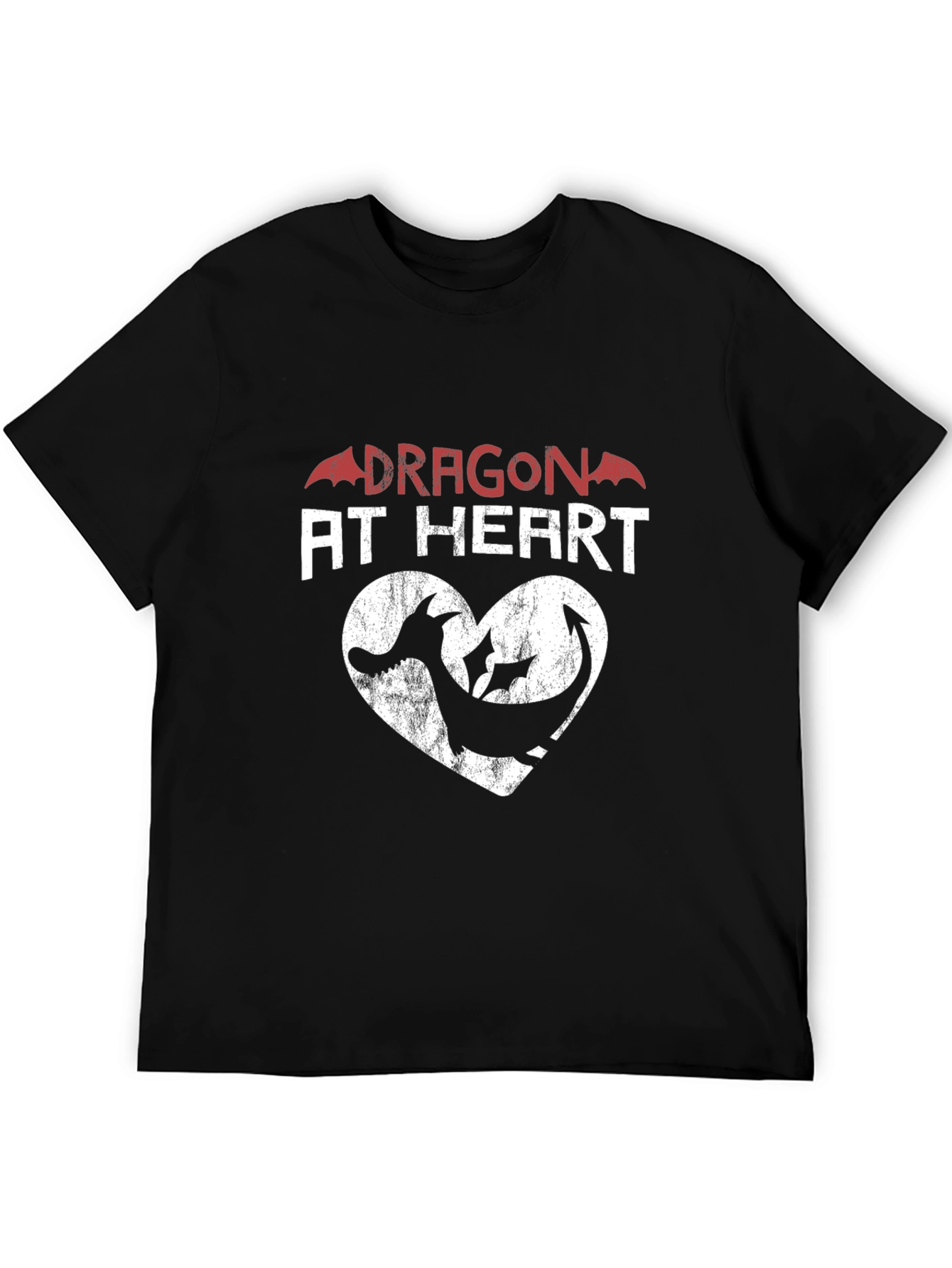 Dragon at Heart Graphic Print Tee - Black