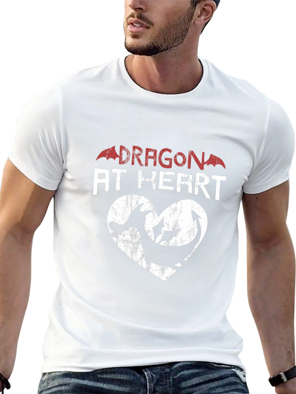 Dragon at Heart Graphic Print Tee - Black