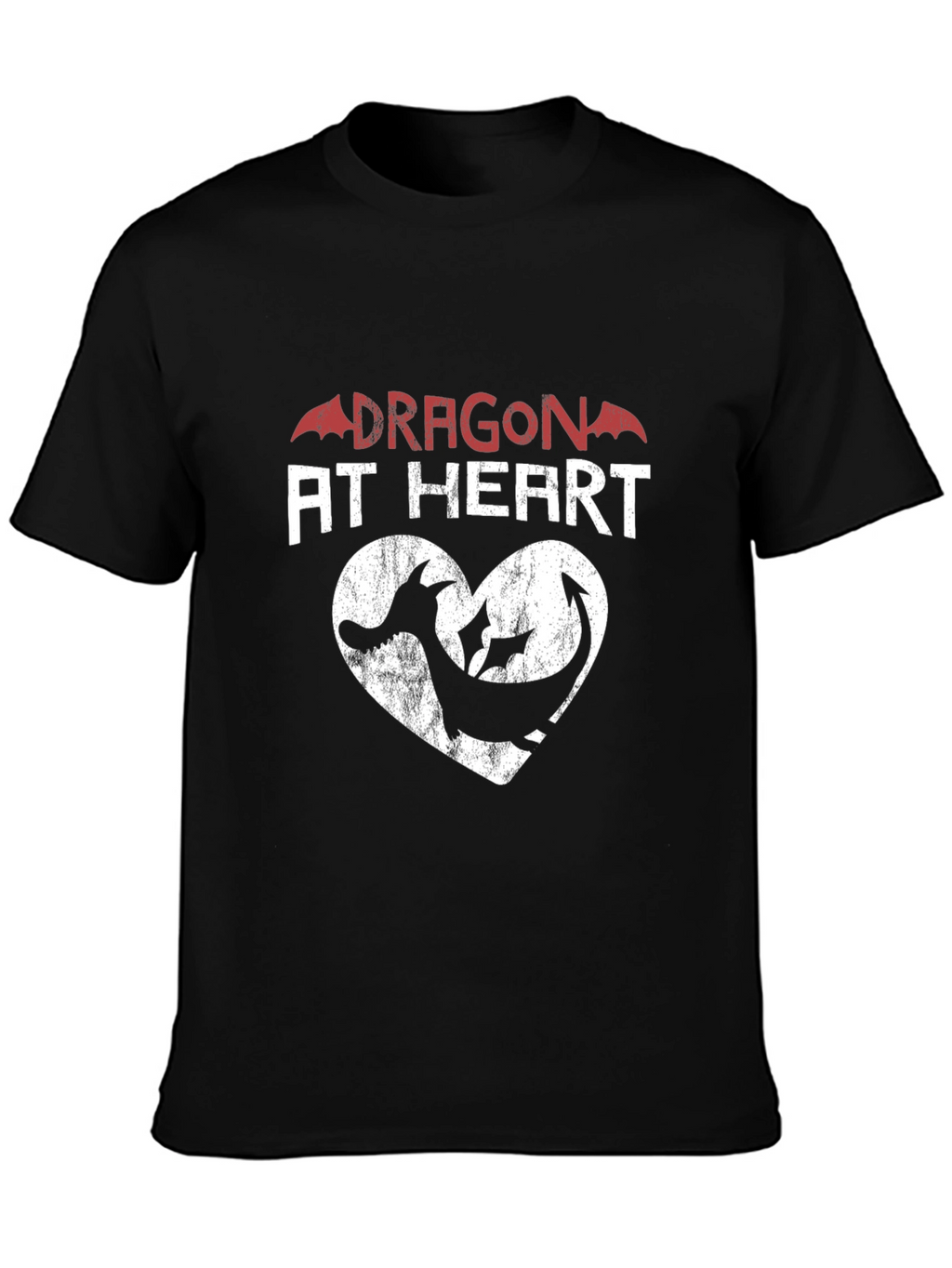 Dragon at Heart Graphic Print Tee - Black