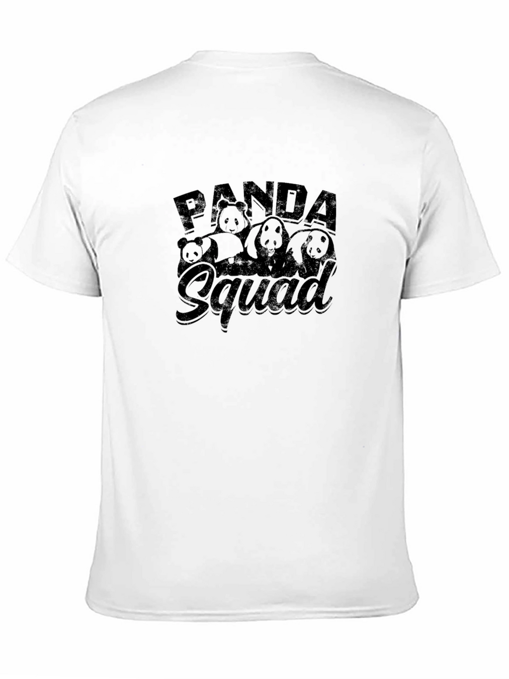 Panda Squad Graphic Tee - Black Crew Neck T-Shirt