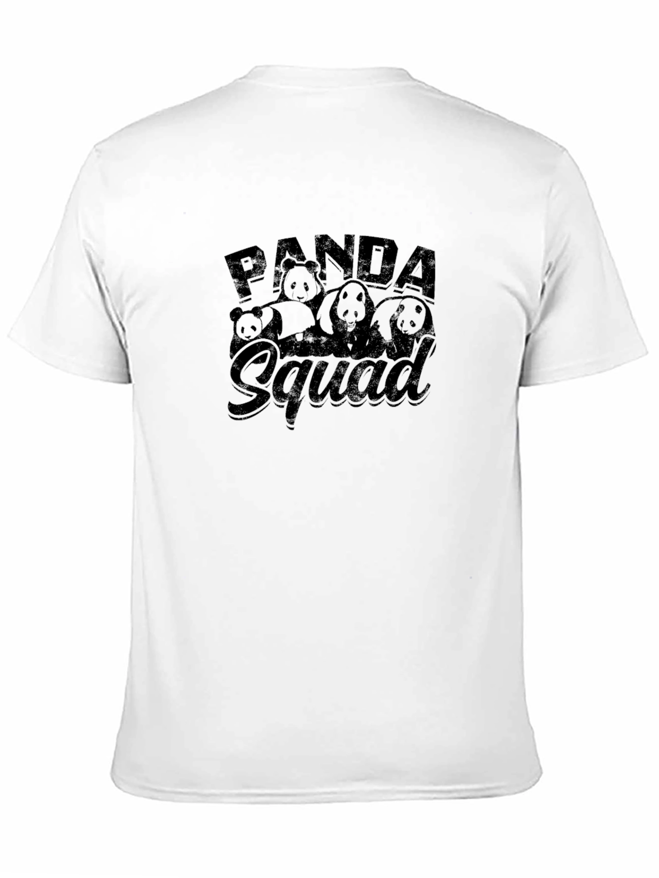 Panda Squad Graphic Tee - Black Crew Neck T-Shirt