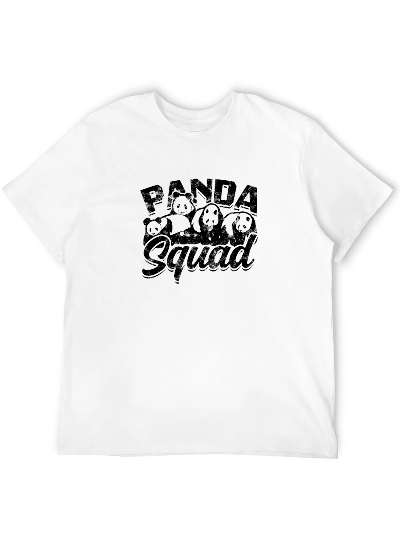 Panda Squad Graphic Tee - Black Crew Neck T-Shirt