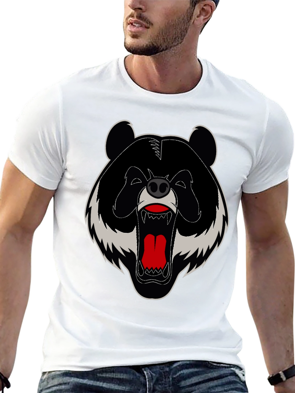 Grizzly Bear Graphic Tee - Bold Black T-Shirt