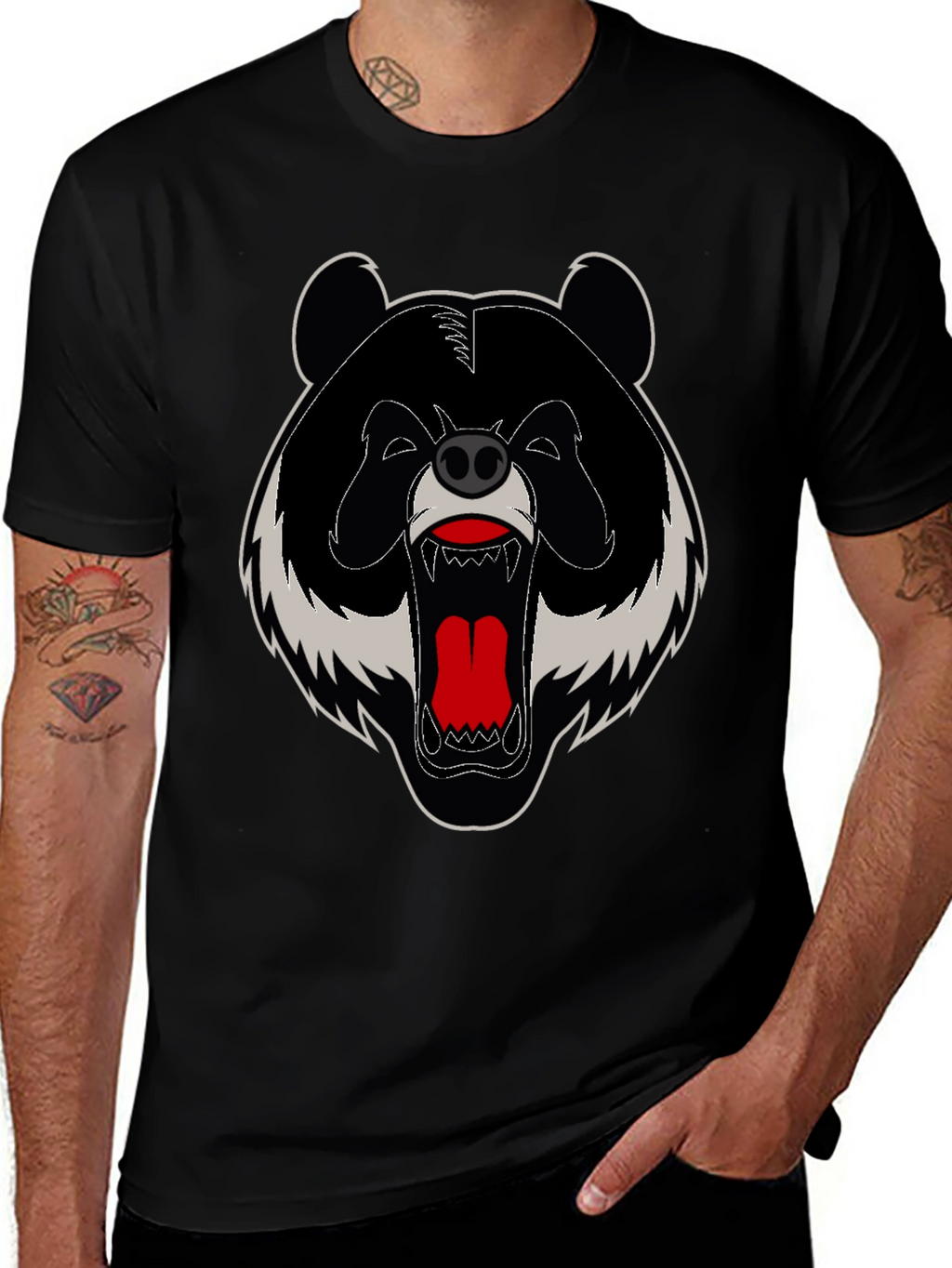 Grizzly Bear Graphic Tee - Bold Black T-Shirt