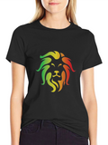 Rasta Lion Graphic Tee - Reggae Style Shirt