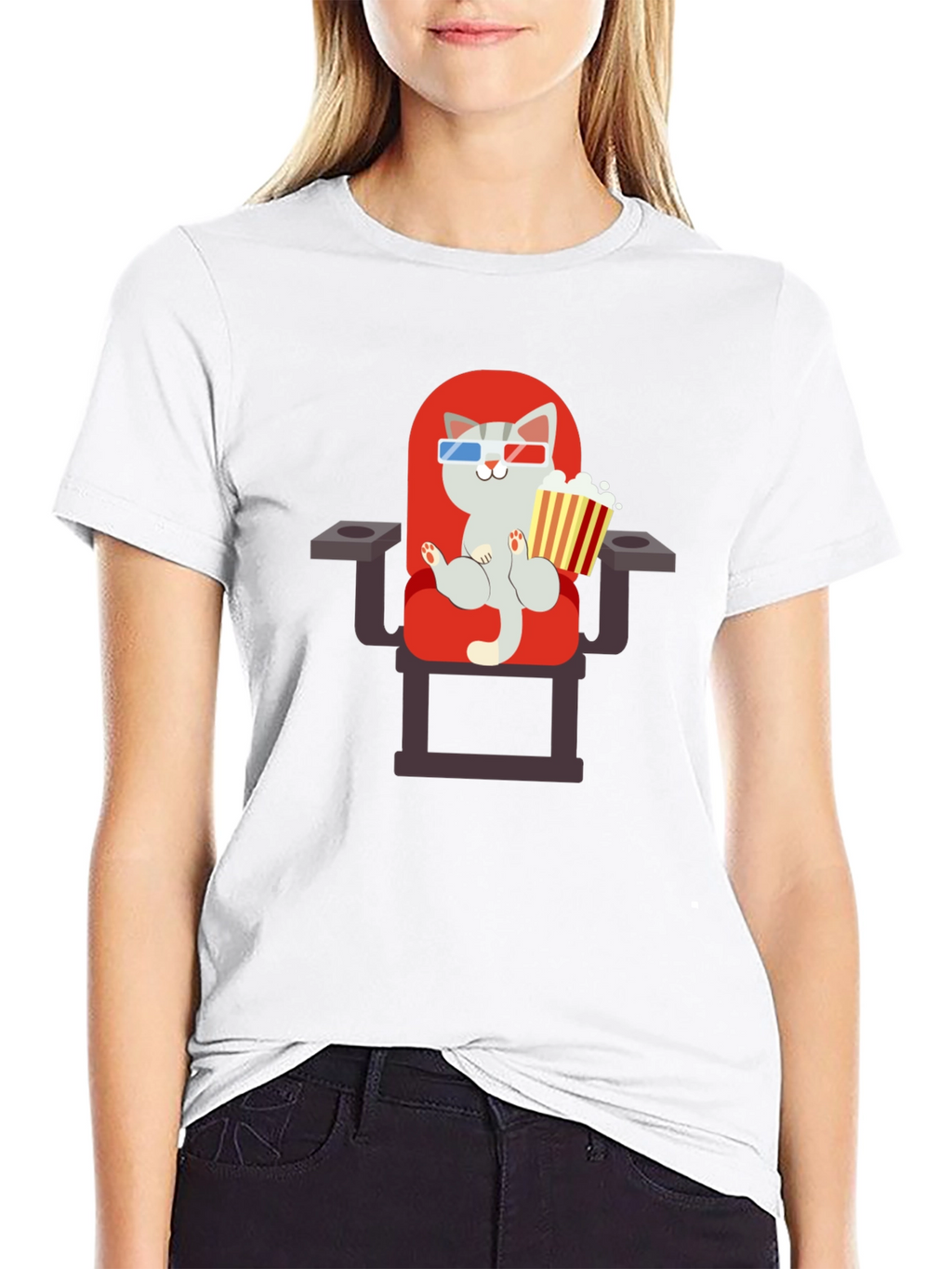 Cat Movie Lover Graphic Tee