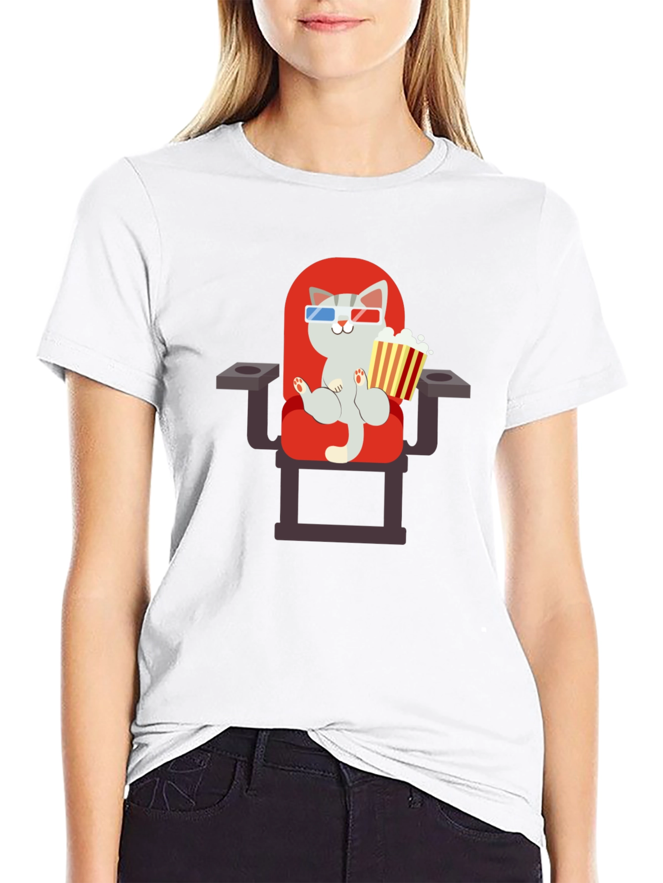 Cat Movie Lover Graphic Tee