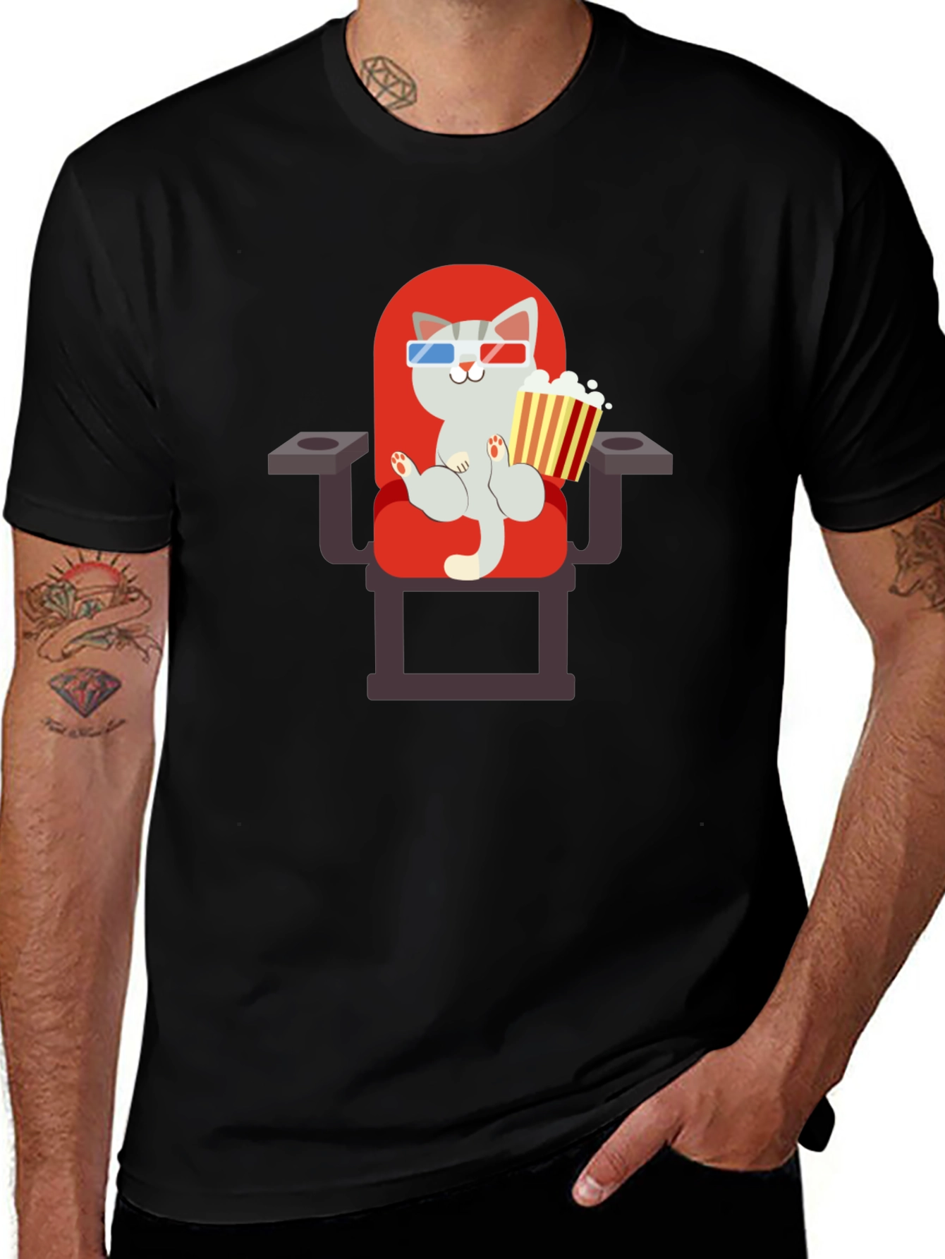 Cat Movie Lover Graphic Tee