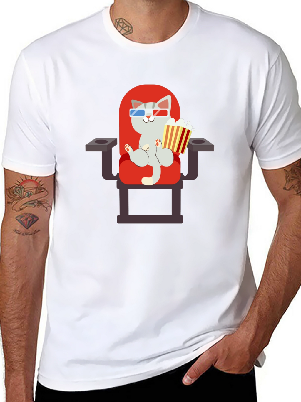 Cat Movie Lover Graphic Tee