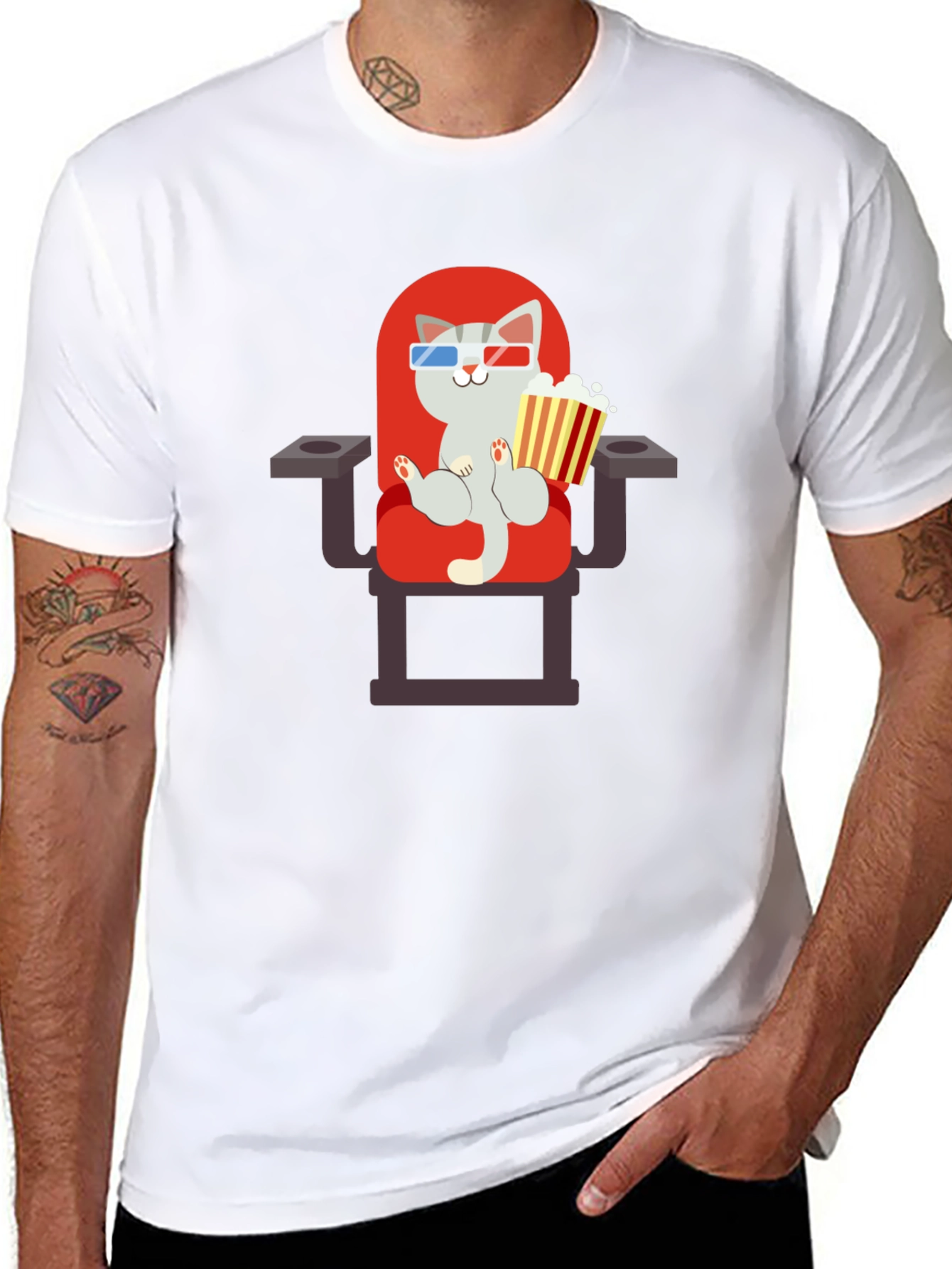 Cat Movie Lover Graphic Tee