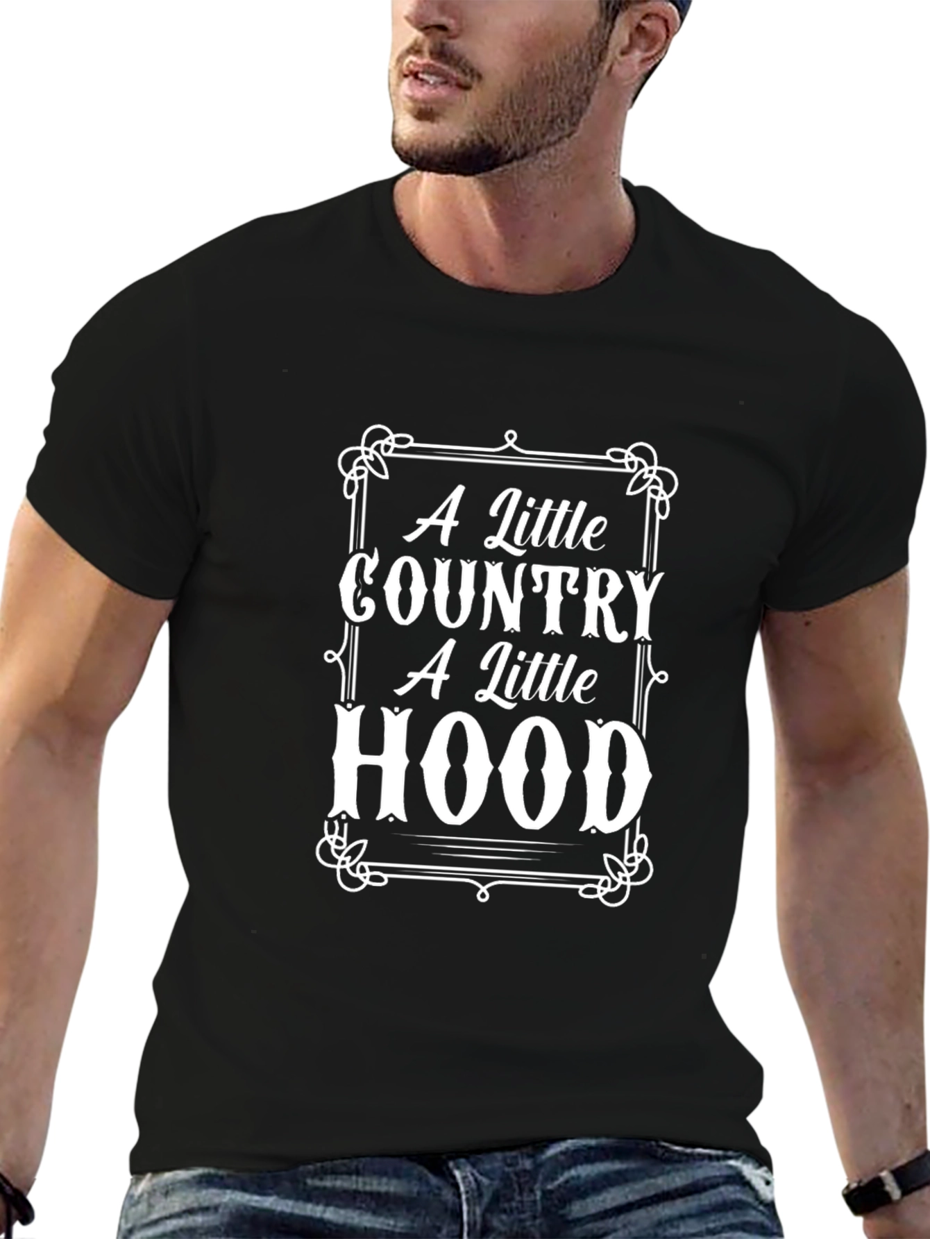 Country Hood T-Shirt - Black Tee