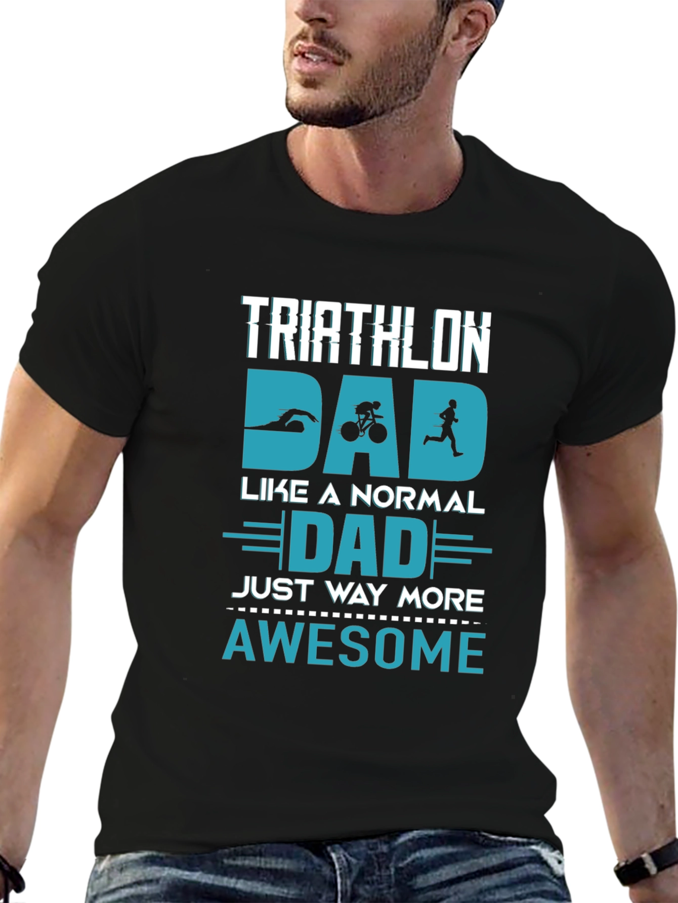 Triathlon Dad Awesome Graphic T-Shirt