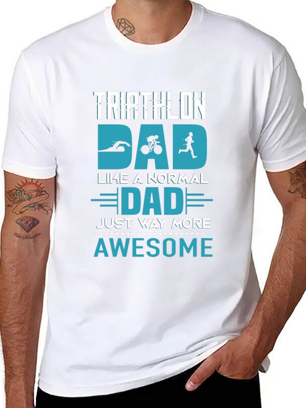 Triathlon Dad Awesome Graphic T-Shirt