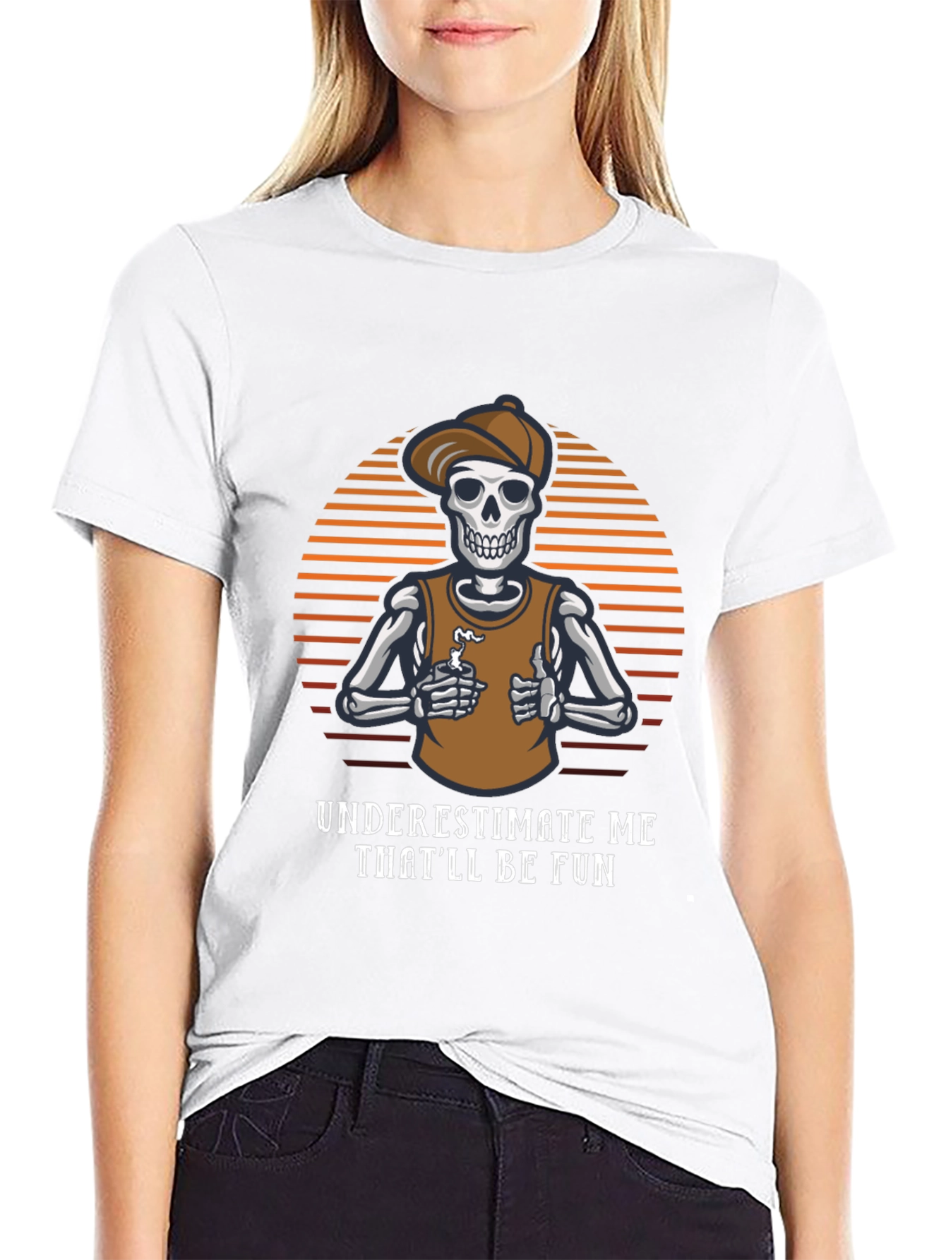 Underestimate Me Funny Skeleton T-Shirt