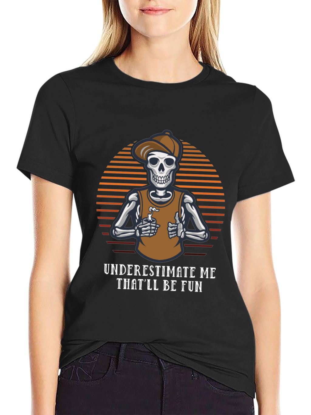 Underestimate Me Funny Skeleton T-Shirt