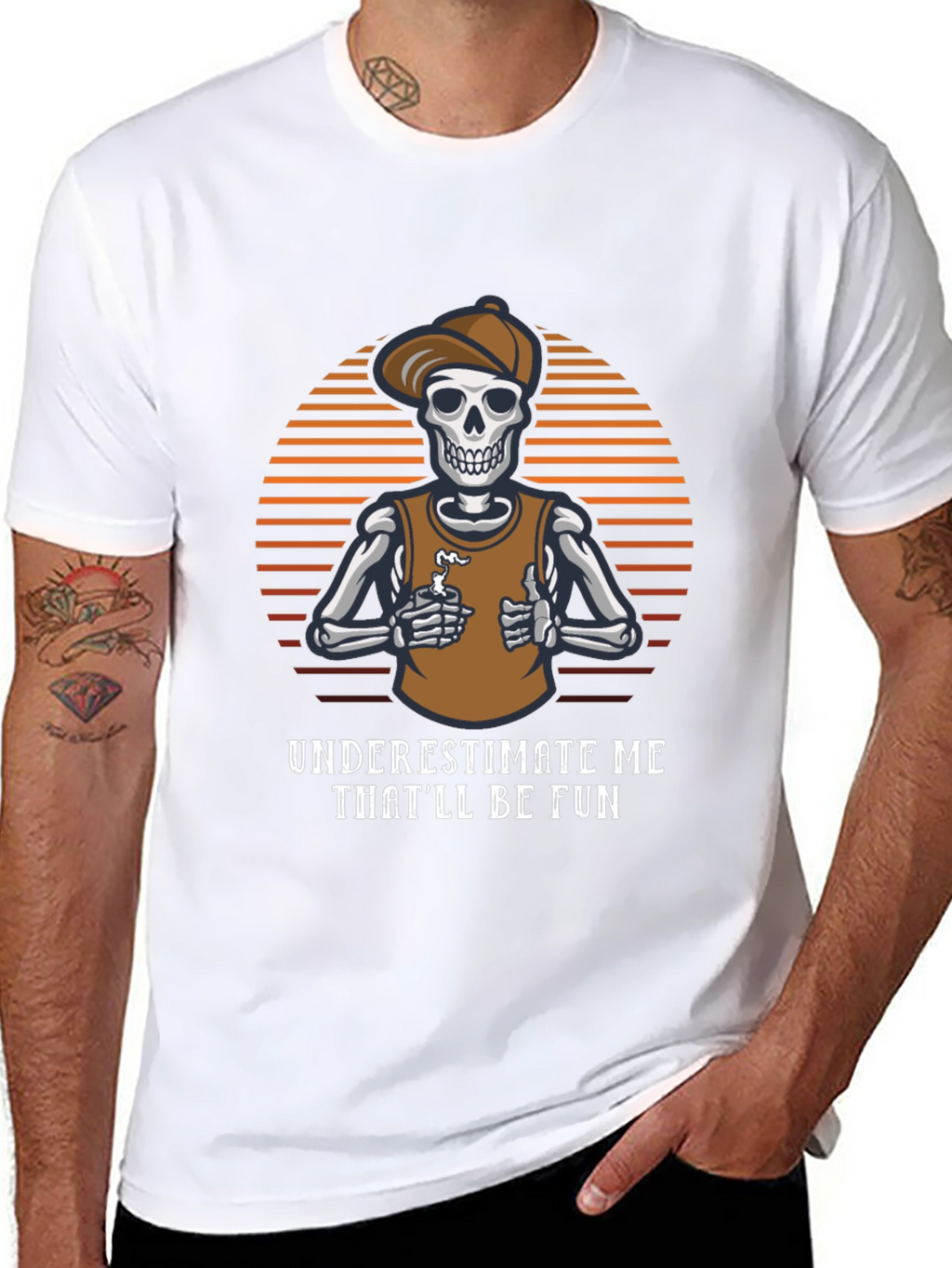 Underestimate Me Funny Skeleton T-Shirt