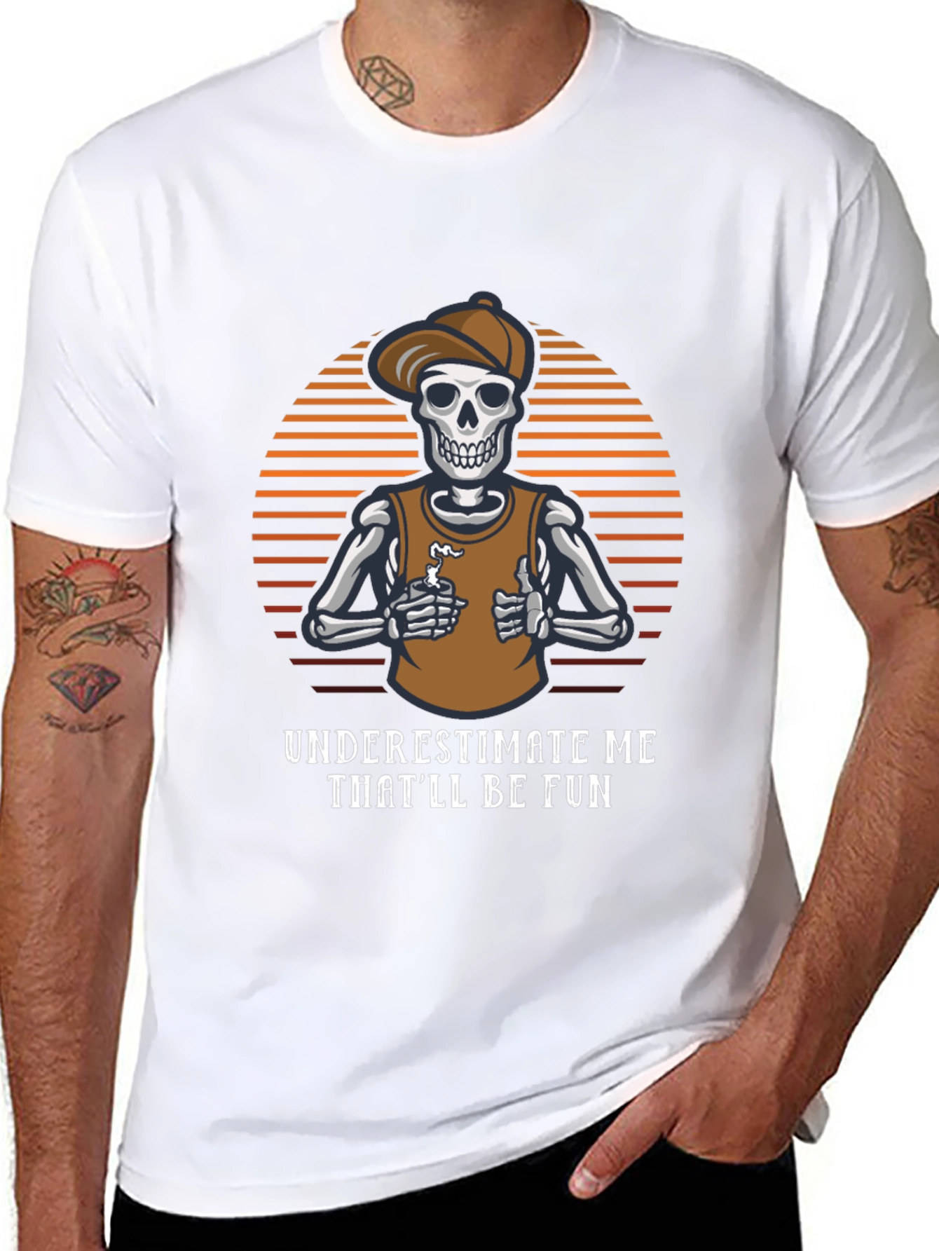 Underestimate Me Funny Skeleton T-Shirt