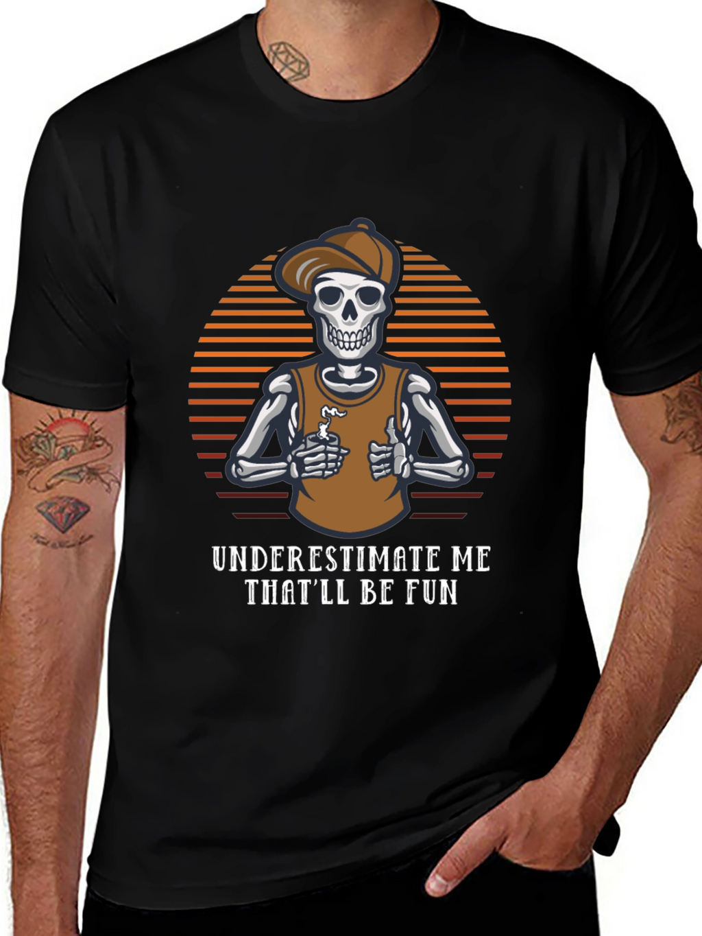 Underestimate Me Funny Skeleton T-Shirt