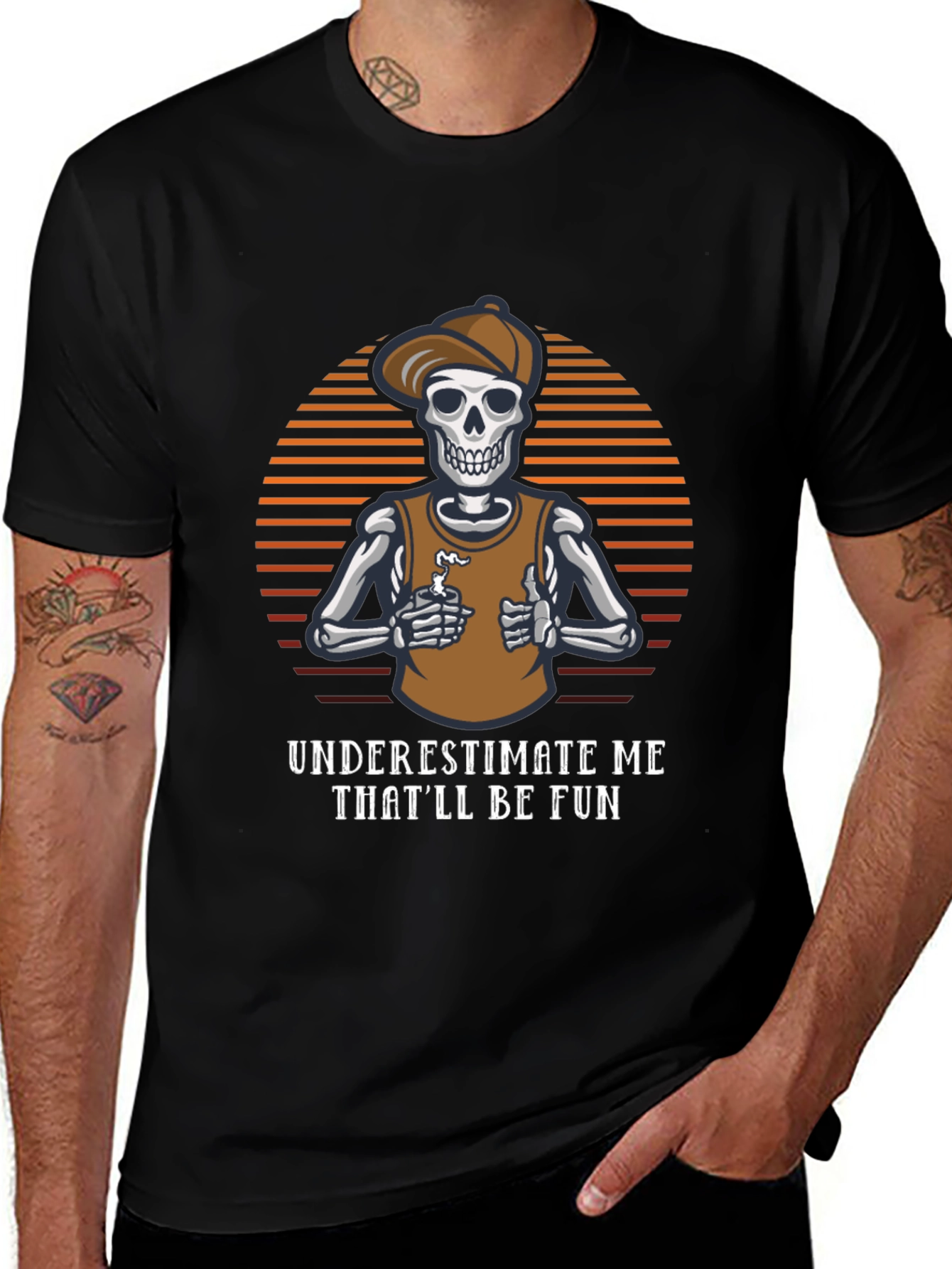 Underestimate Me Funny Skeleton T-Shirt