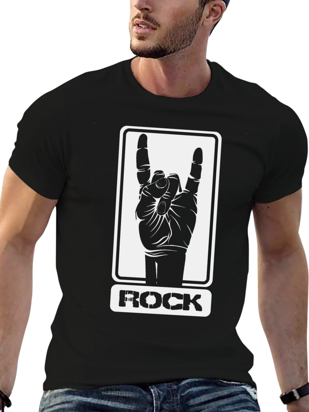 Rock Hand Sign Graphic T-Shirt